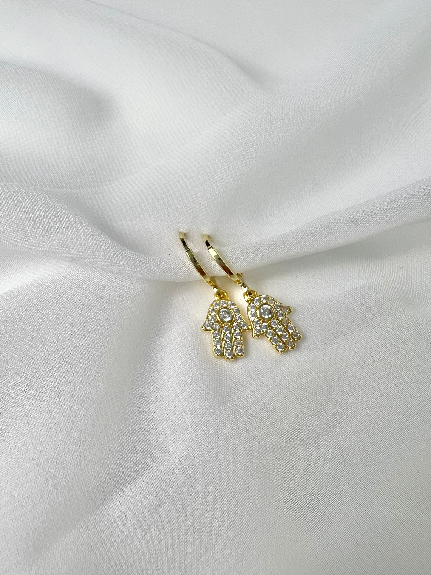 Hamsa Huggie Hoop Earrings