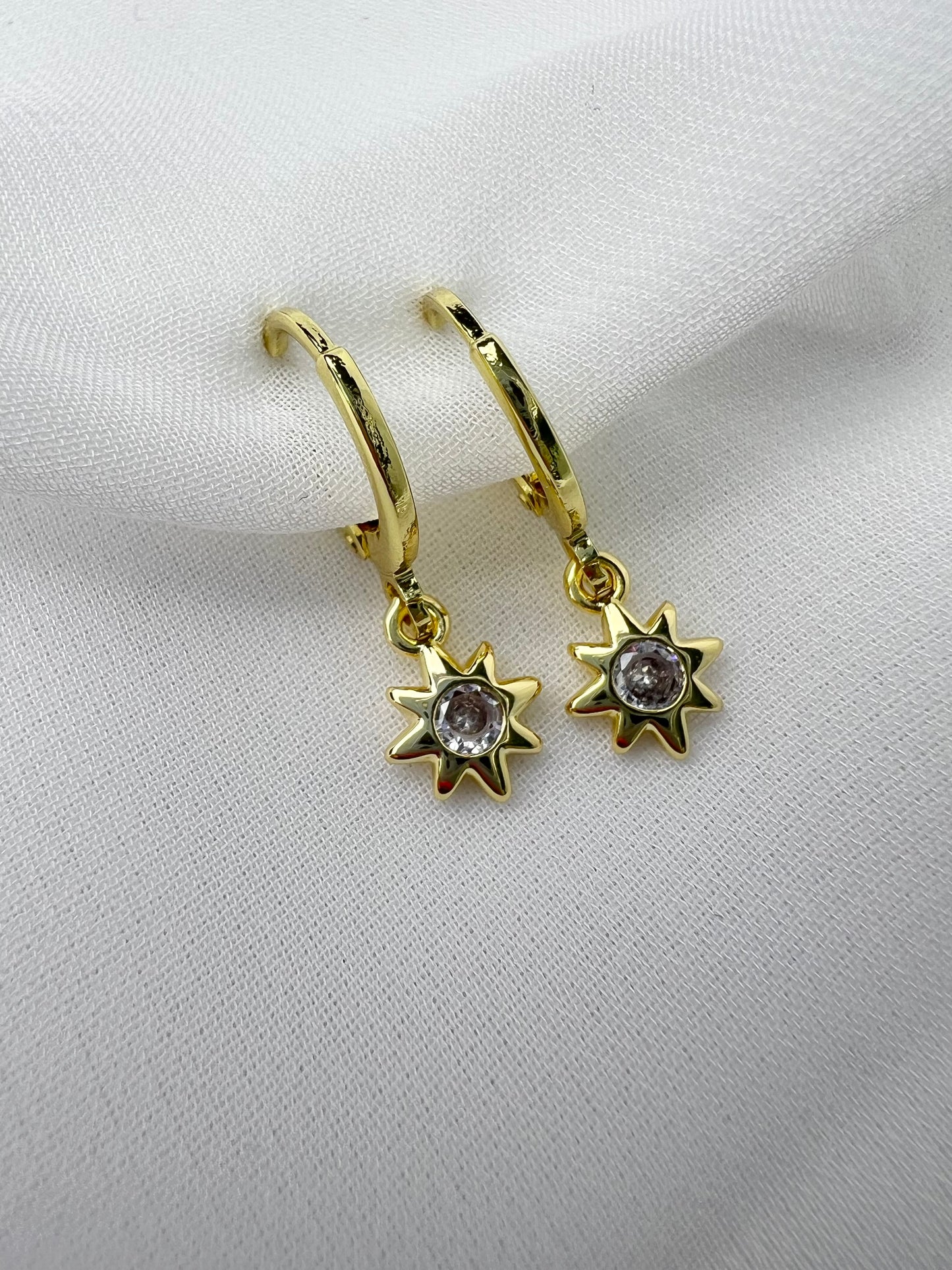 Starburst Huggie Hoop Earrings