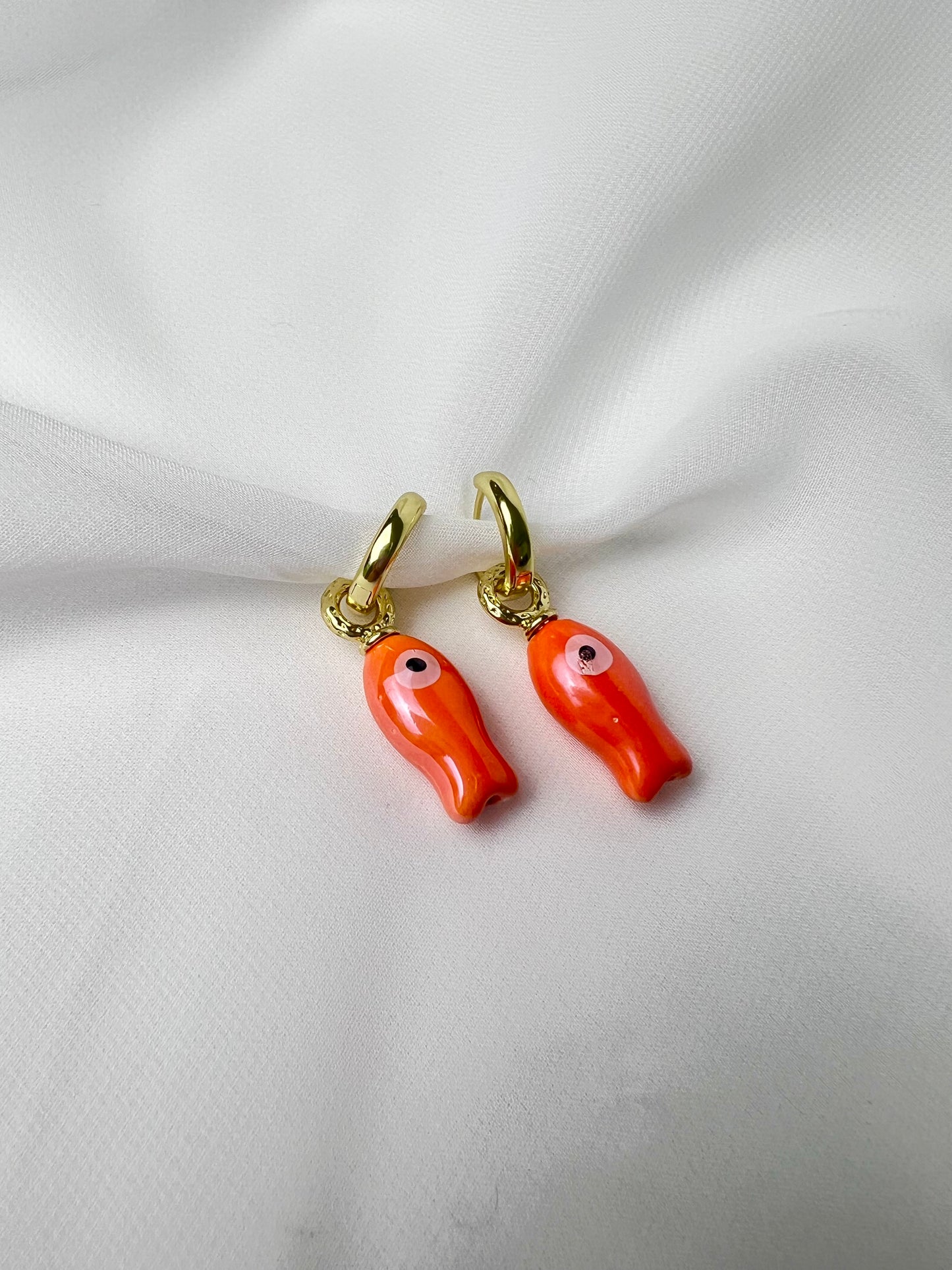 Tropical Fish Huggie Hoop Earrings