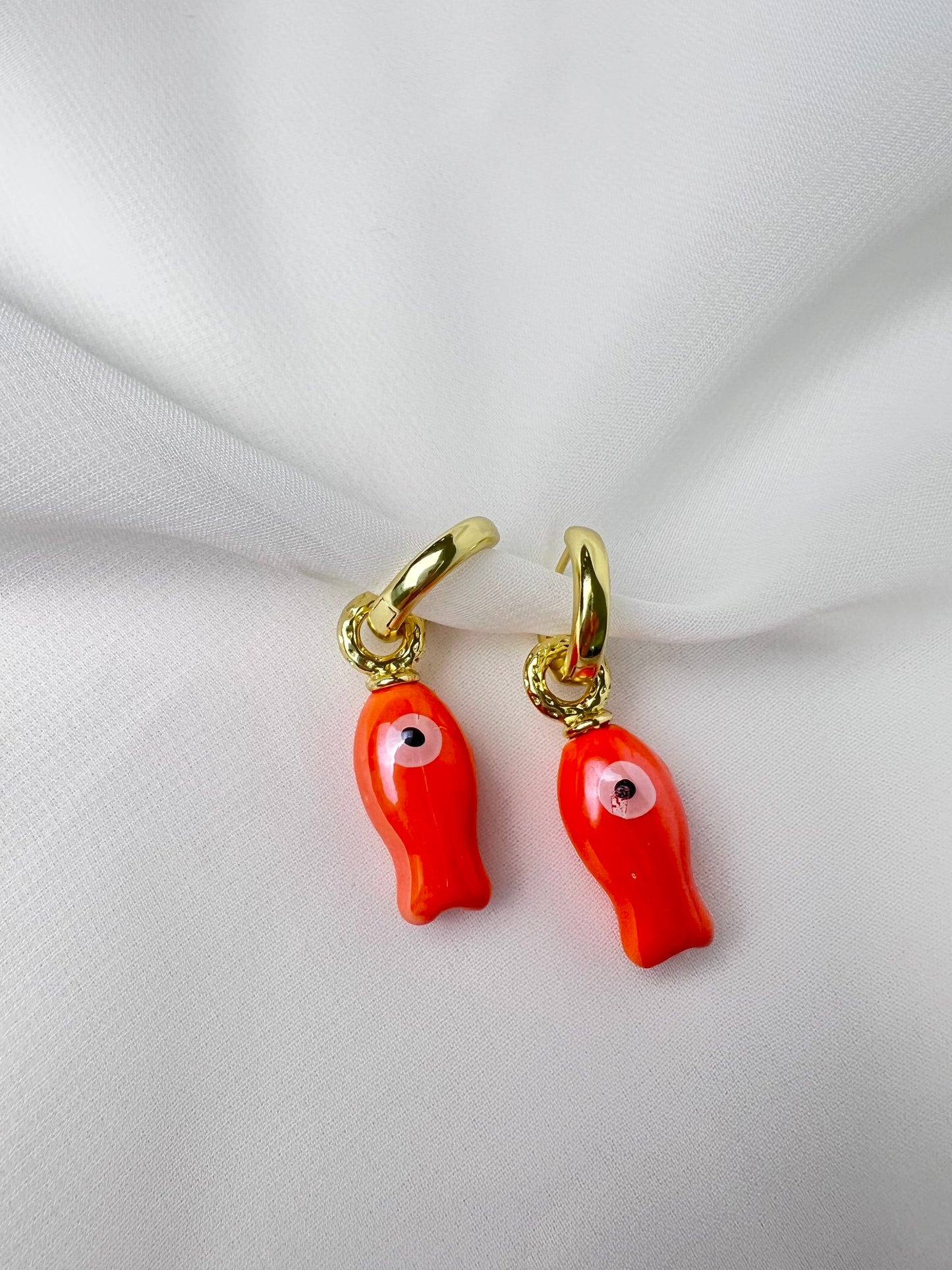 Tropical Fish Huggie Hoop Earrings