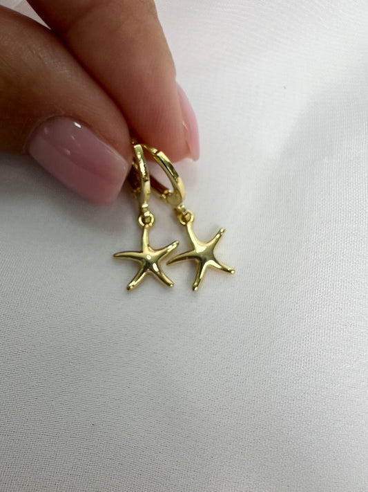 Starfish Huggie Hoop Earrings