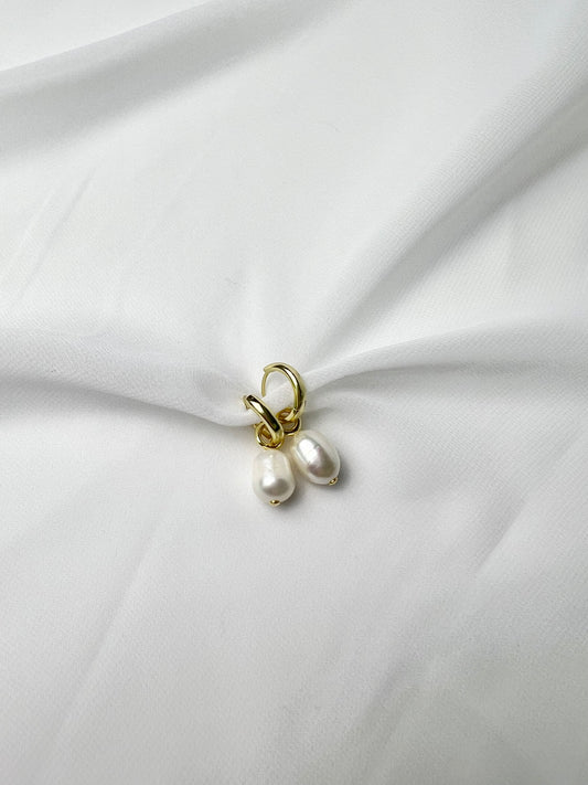 Large Pearl Hoop Earrings