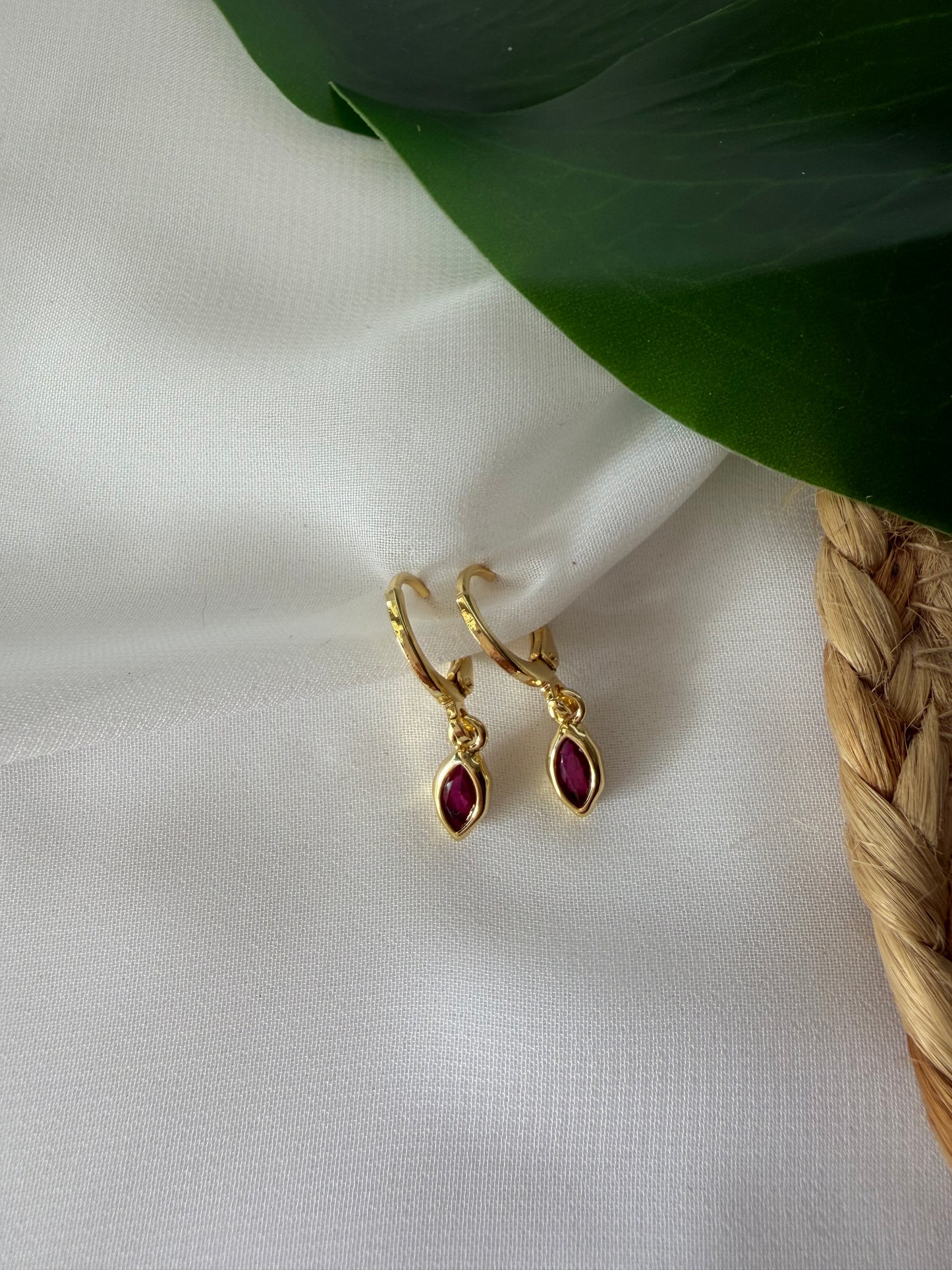 Dainty CZ Baguette Huggie Hoop Earrings