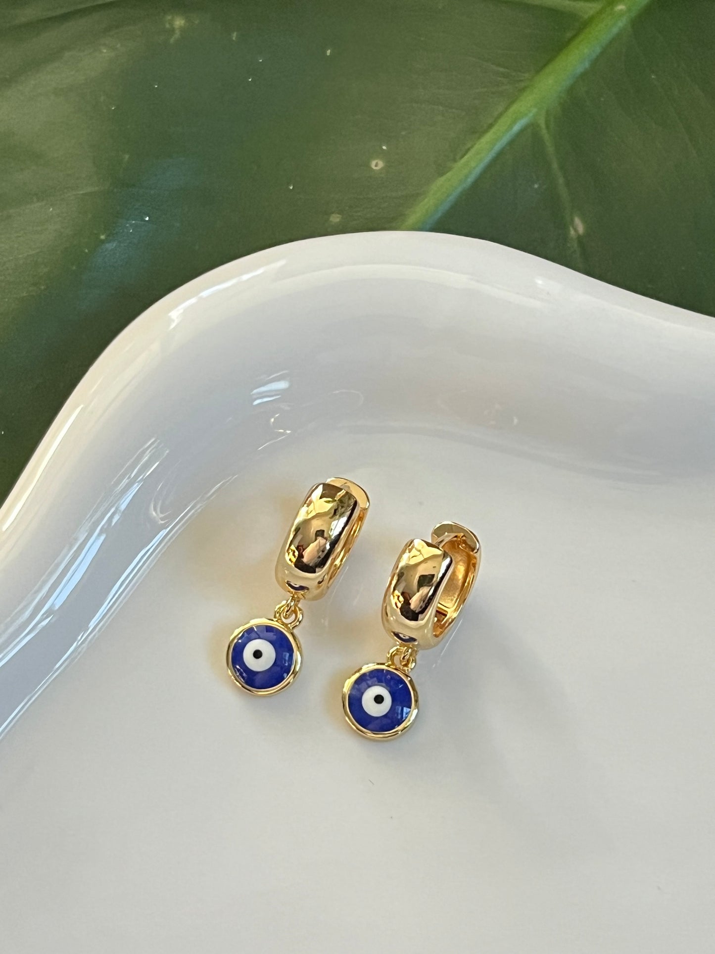 Evil Eye Huggie Hoops