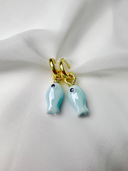 Tropical Fish Huggie Hoop Earrings
