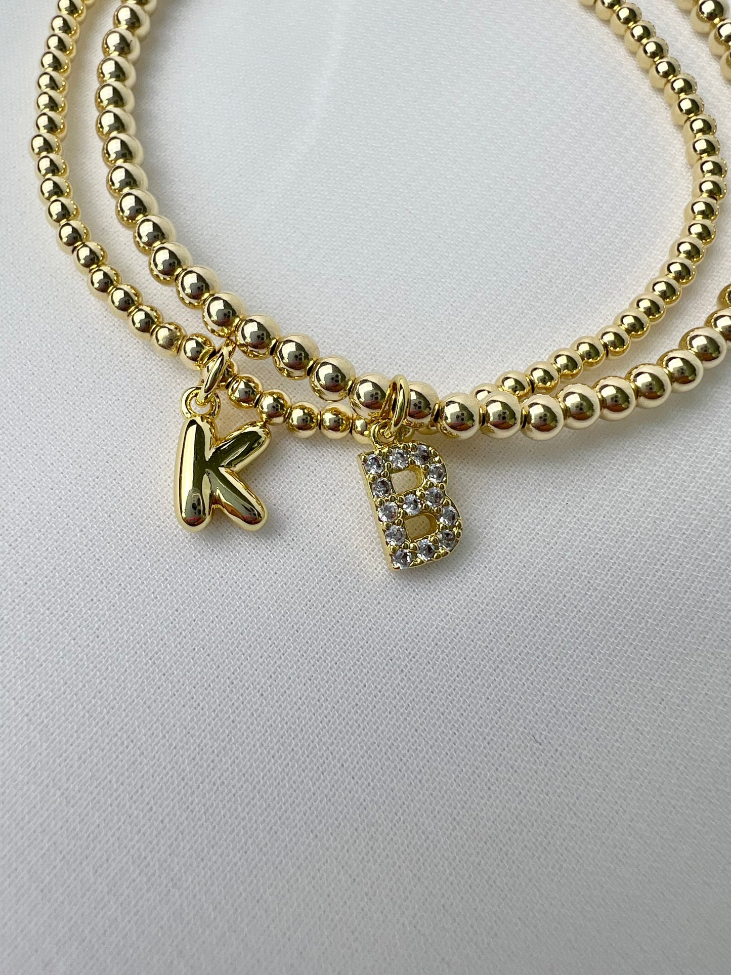 Custom Initial Bracelet - Bubble Letter