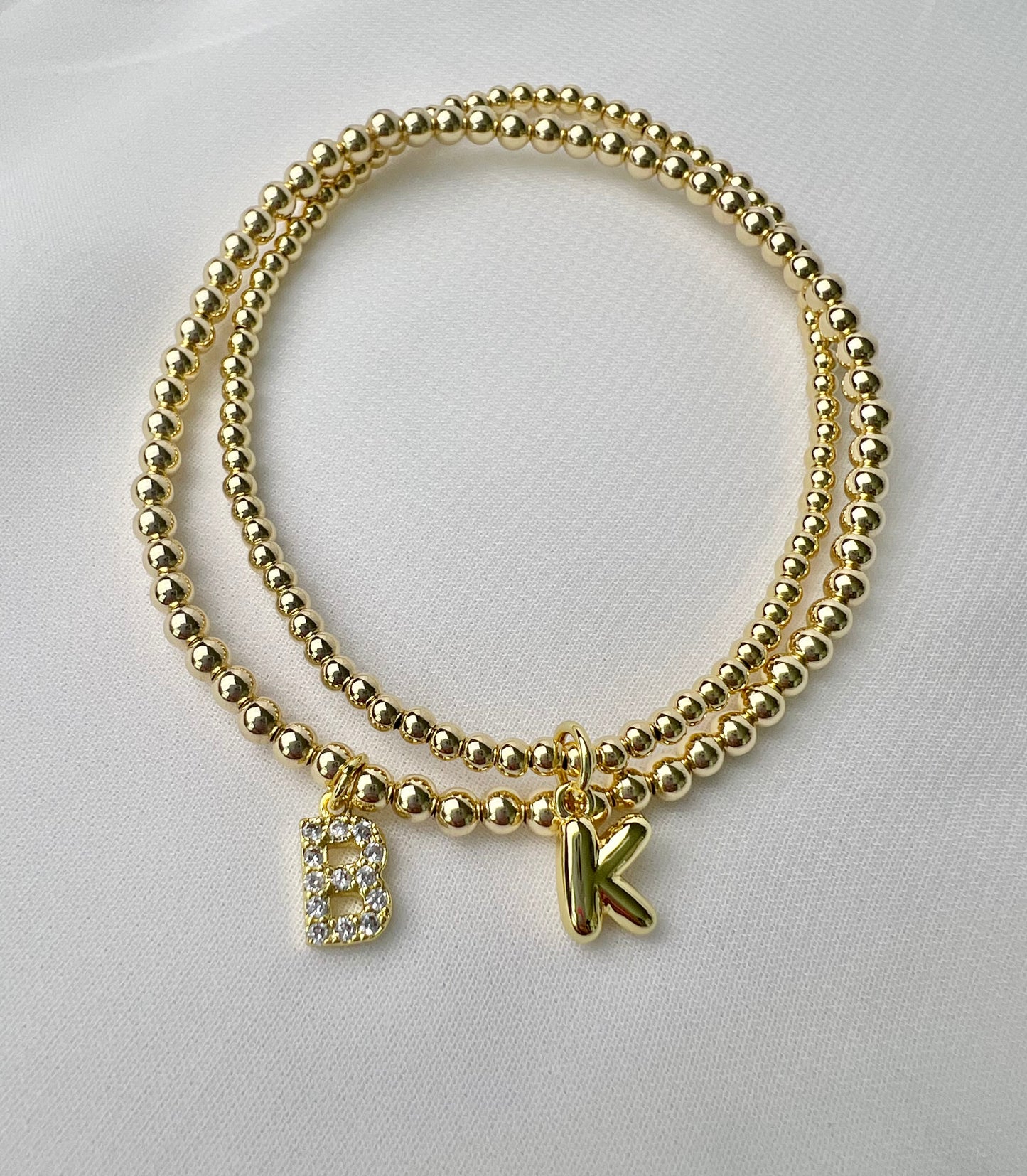 Custom Initial Bracelet - Bubble Letter