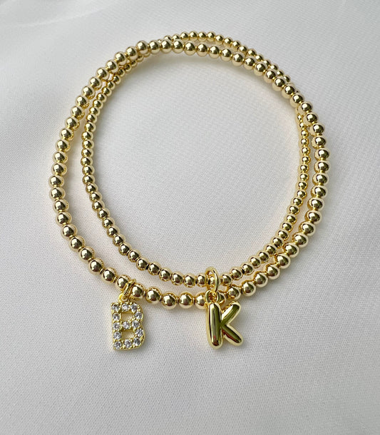 Custom Initial Bracelet - CZ Pave Letter
