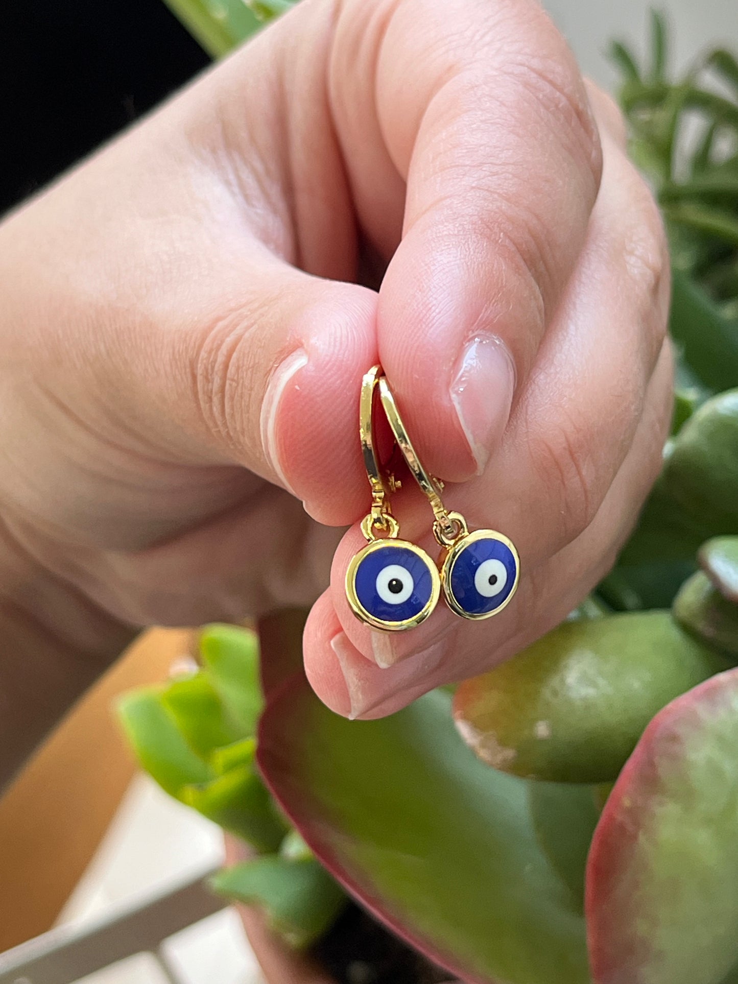 Evil Eye Huggie Hoops