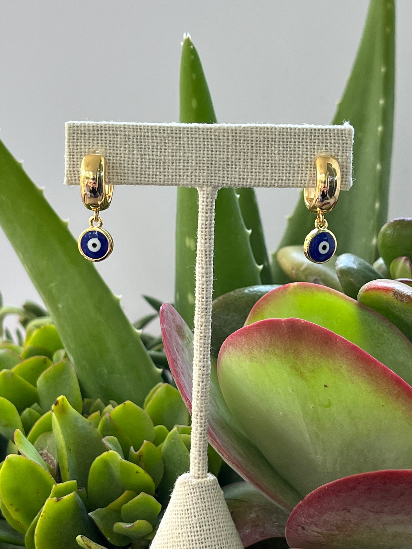 Evil Eye Huggie Hoops