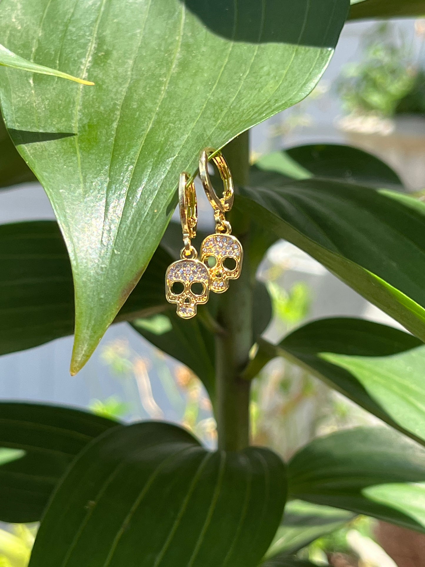 Skull Huggie Hoop Earrings