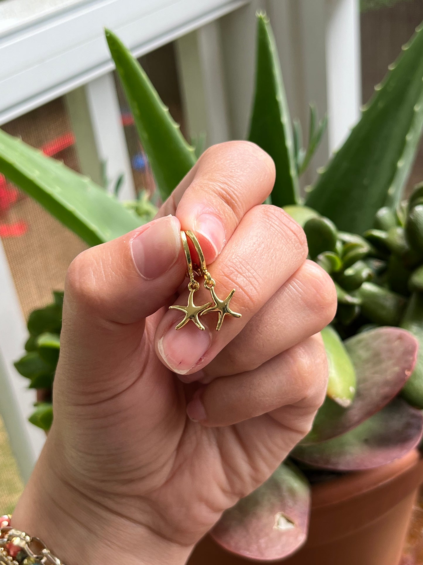 Starfish Huggie Hoop Earrings