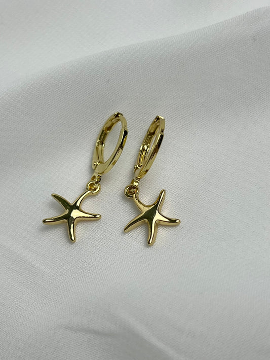 Starfish Huggie Hoop Earrings