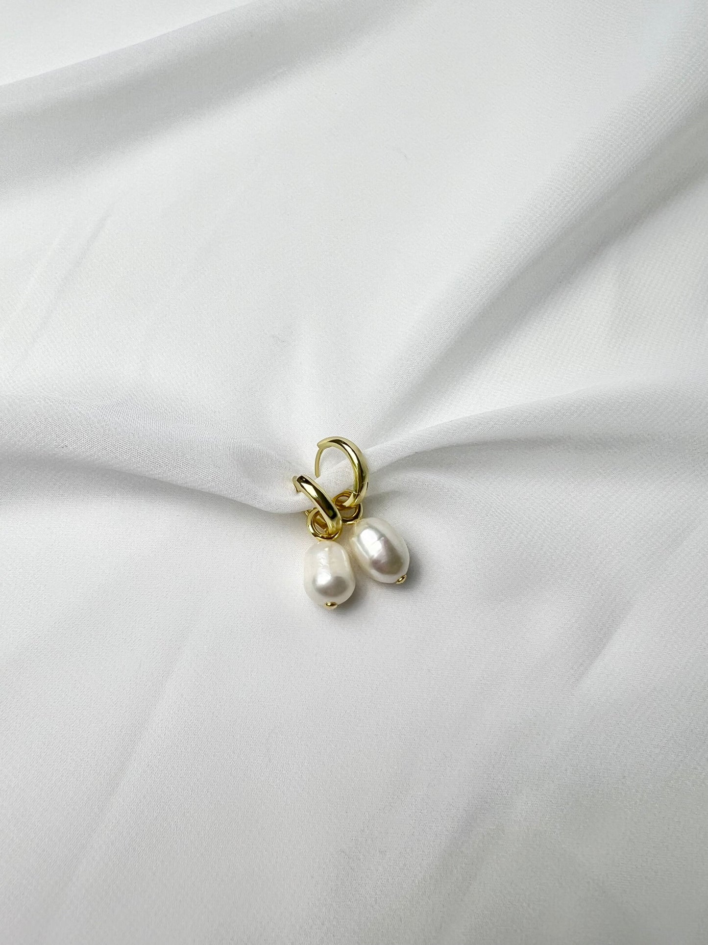 Large Pearl Hoop Earrings