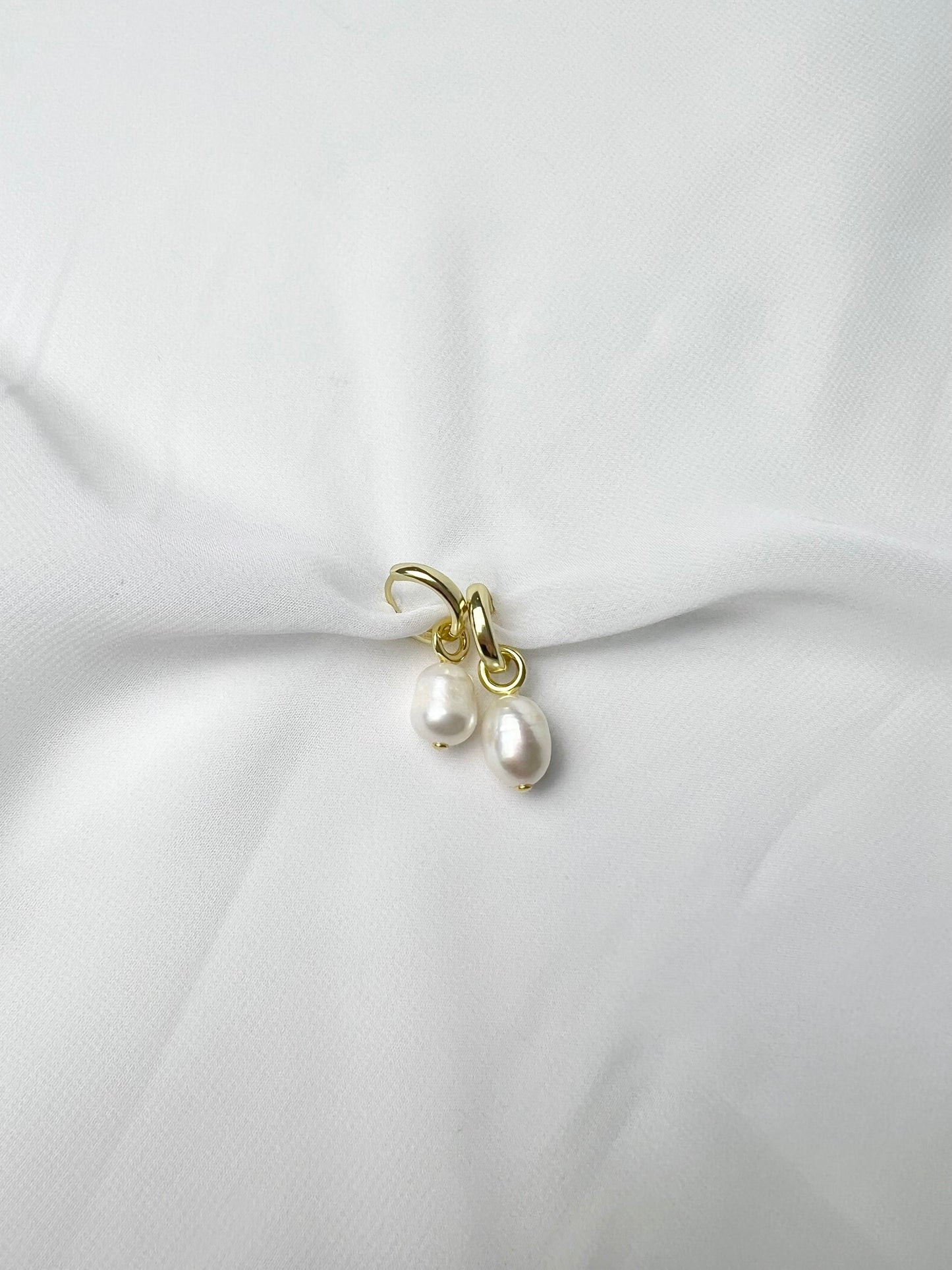 Large Pearl Hoop Earrings
